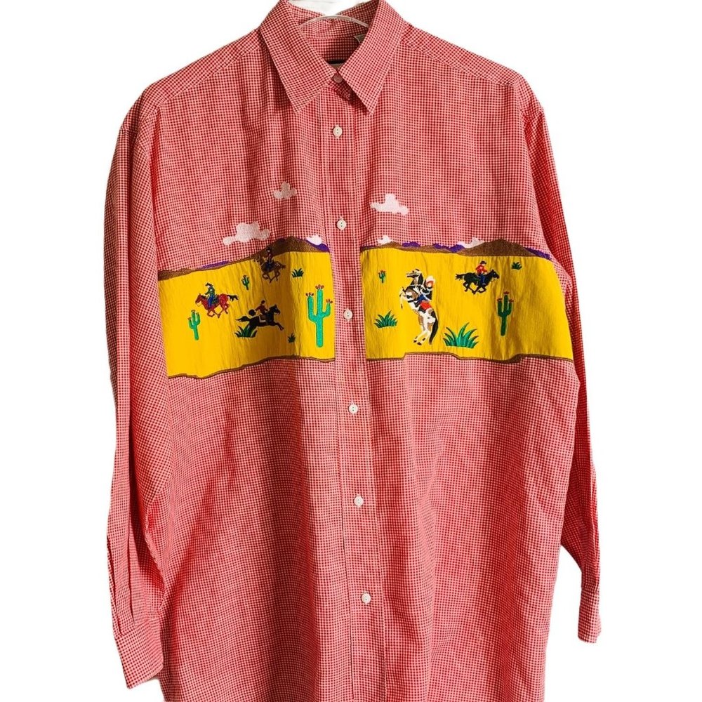 More & More Red White Western Embroidered Applique